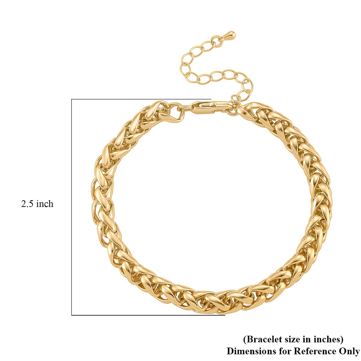 Rope Chain Bracelet in Goldtone (7.5-9.5In) (8.25 In) image number 5
