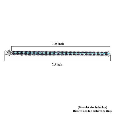 D'Joy Premium Sleeping Beauty Turquoise and Catalina Iolite 9.25 ctw Blue Majesty Bracelet in Rhodium Over Sterling Silve (7.25 In)