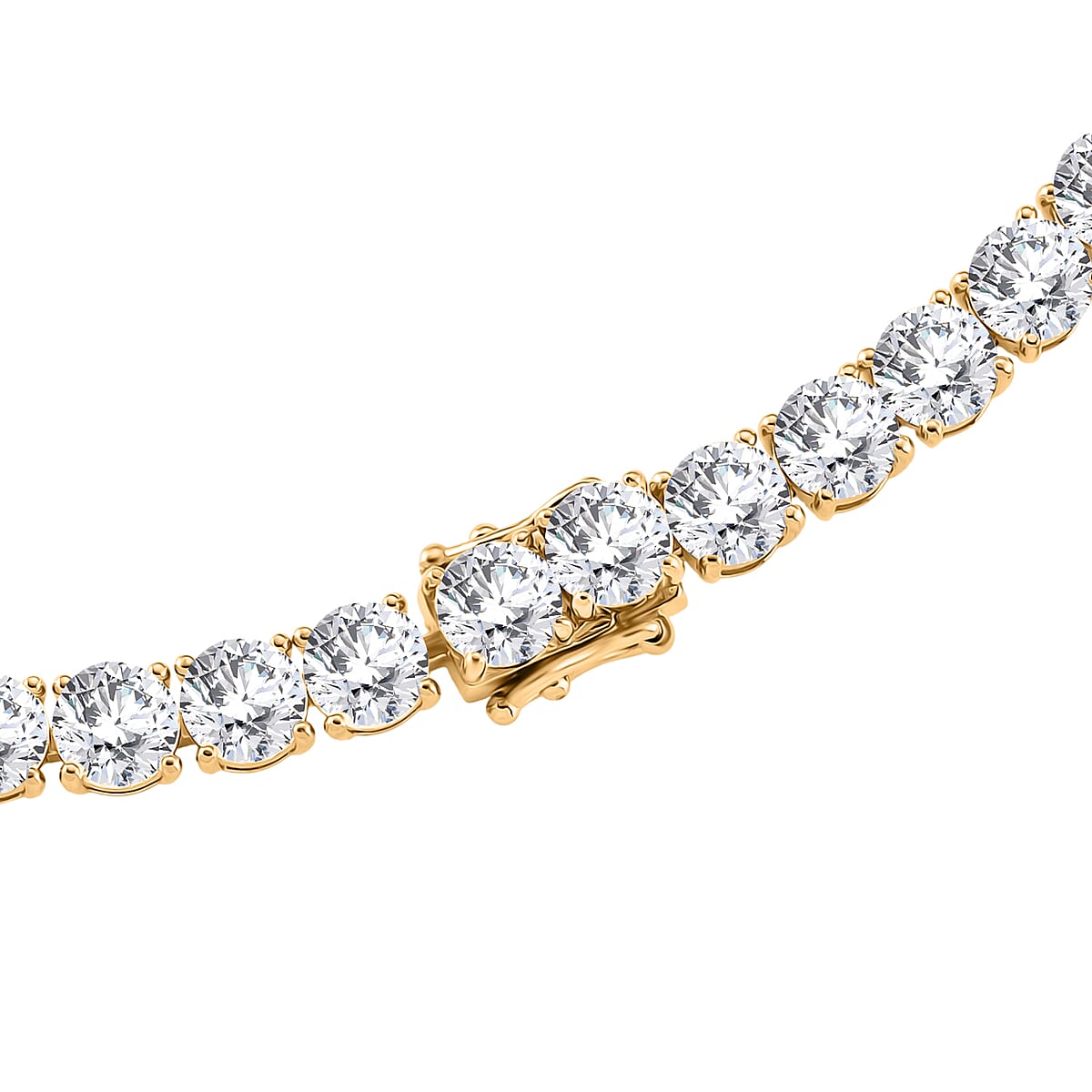 Doorbuster D'Joy Moissanite 60.00 ctw Celebrity Glam Tear Drop Necklace in 18K Vermeil Yellow Gold Over Sterling Silver 18 Inches image number 3