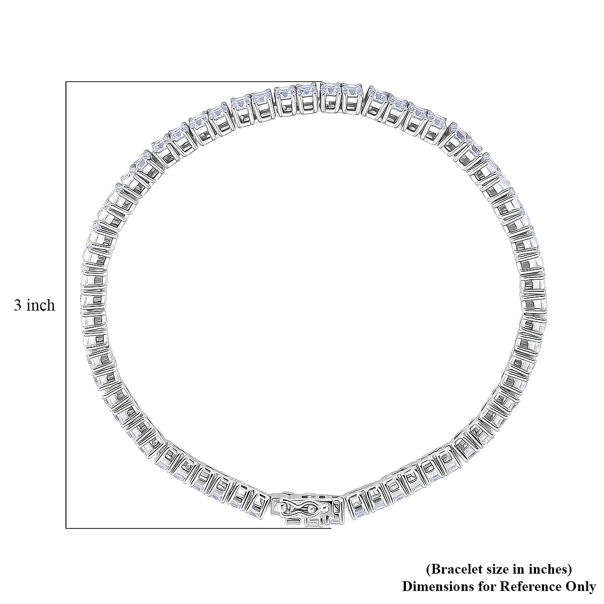 Doorbuster D'Joy Asscher Cut Moissanite 8.30 ctw Eternal Shine Line Bracelet in Rhodium Over Sterling Silver (7.25 In) image number 4