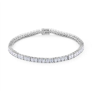 Doorbuster D'Joy Asscher Cut Moissanite 9.20 ctw Eternal Shine Line Bracelet in Rhodium Over Sterling Silver (8.00 In)