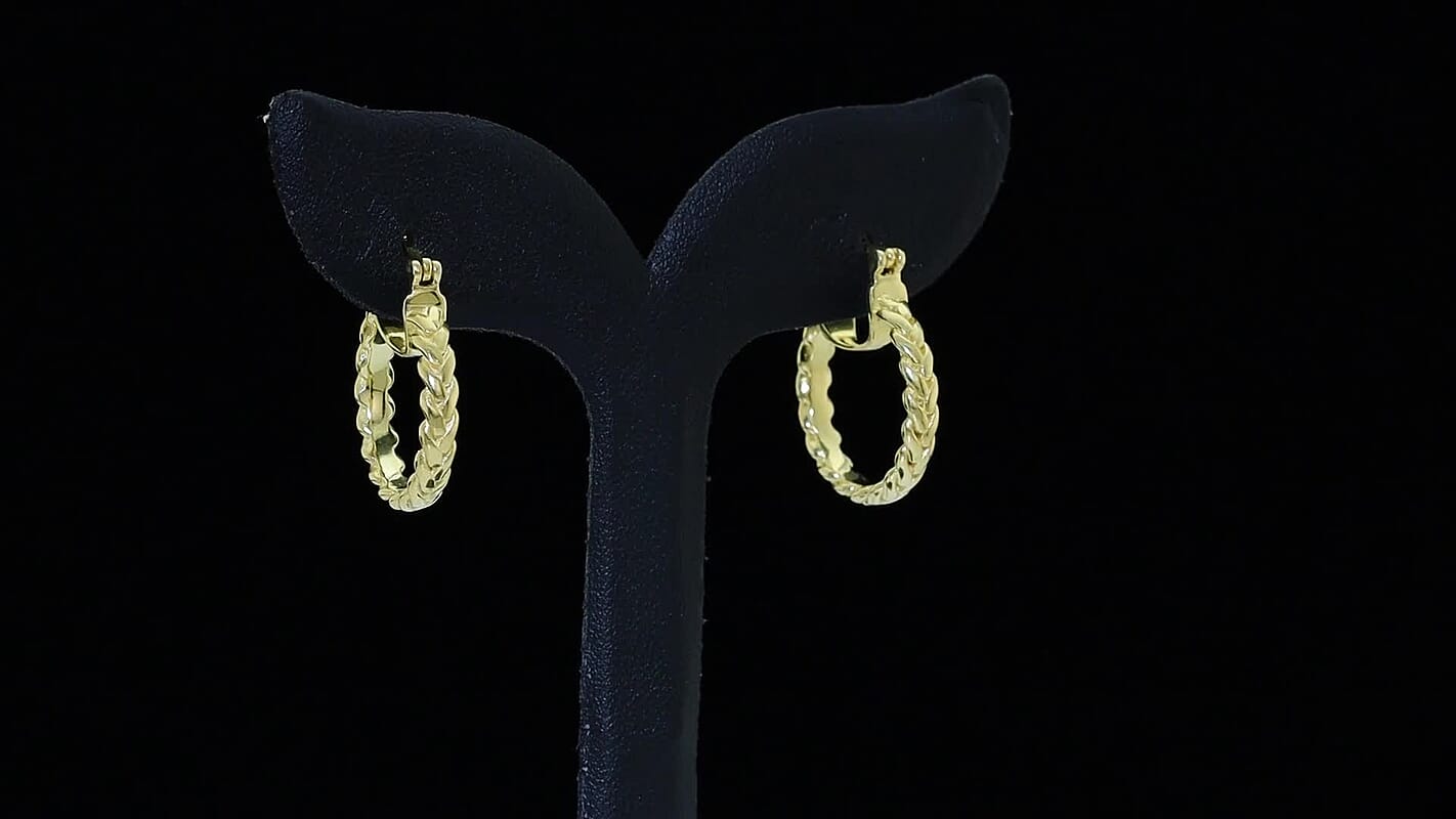 EverTrue Bronzella Collection Timeless Twisted Gold Hoop Earrings 18K Yellow Gold Plated Bronze