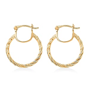 EverTrue Bronzella Collection Full Hoop Earrings 18K Yellow Gold Plated Bronze 