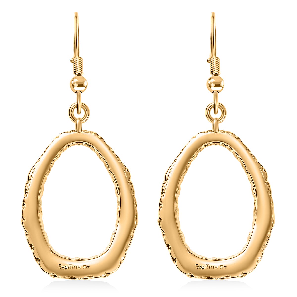 EverTrue Bronzella Collection Bamboo Link Drop Earrings 18K Yellow Gold Plated Bronze image number 5