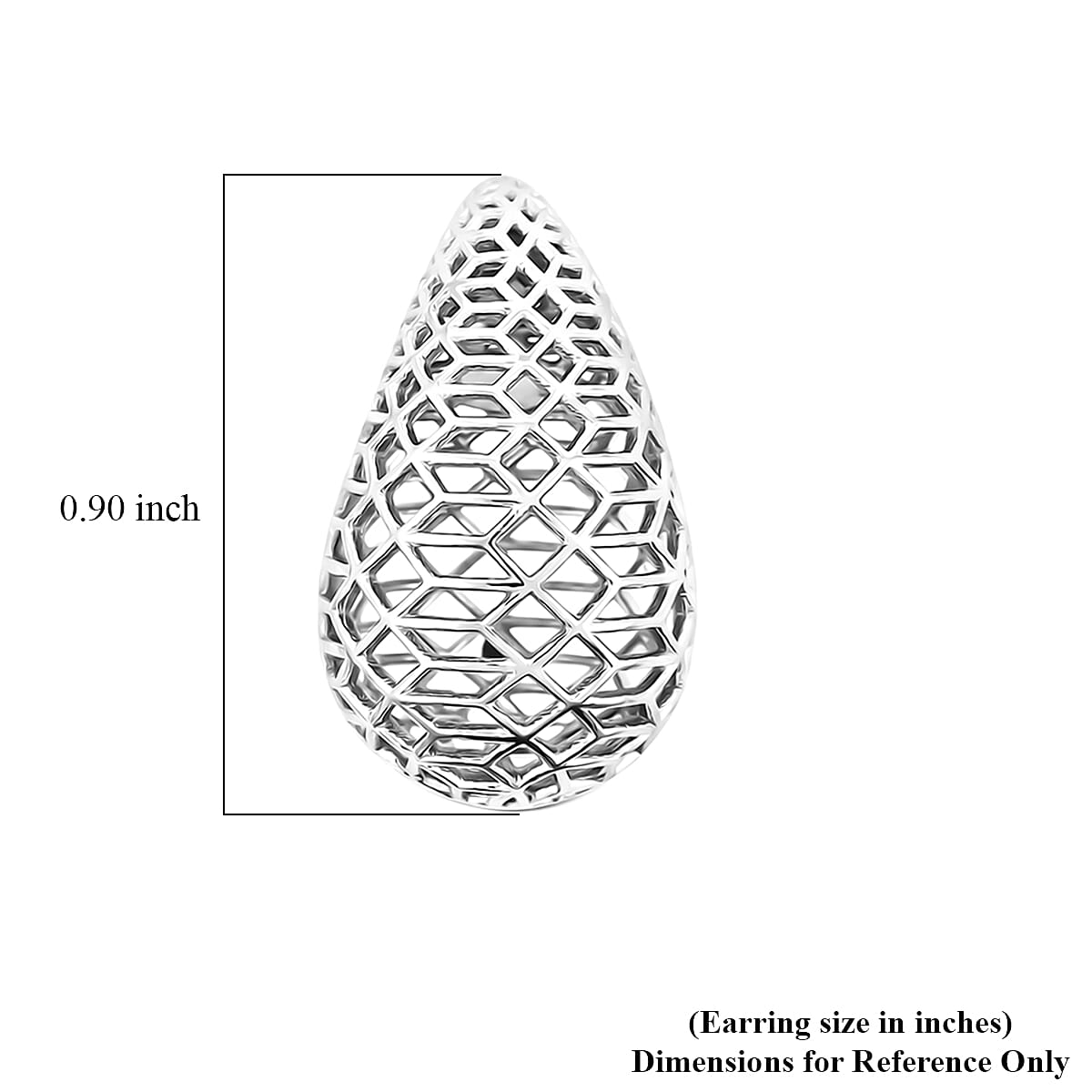 D'Joy 3D Teardrop Earrings in Rhodium Over Sterling Silver 4.50 Grams image number 4