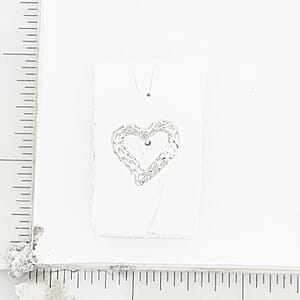 D'Joy Moissanite 0.60 ctw Open Heart Earrings in Rhodium Over Sterling Silver