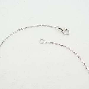 D'Joy Moissanite 0.15 ctw Open Heart Necklace in Rhodium Over Sterling Silver (18 Inches)