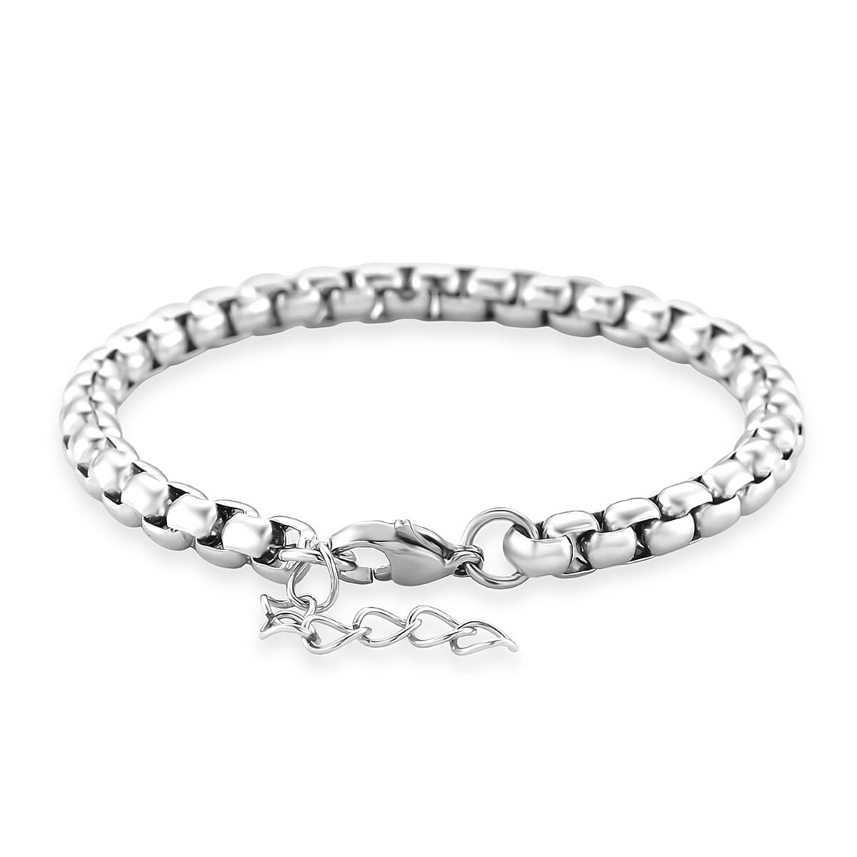 Box Chain Bracelet in Stainless Steel (7.0-8.0In) image number 3