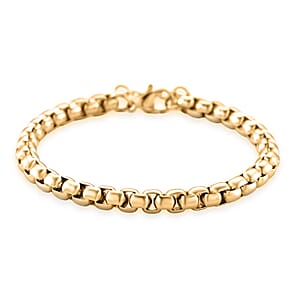 Box Chain Bracelet in ION Plated YG in Stainless Steel (7.0-8.0In)