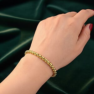 Box Chain Bracelet in ION Plated YG in Stainless Steel (7.0-8.0In)