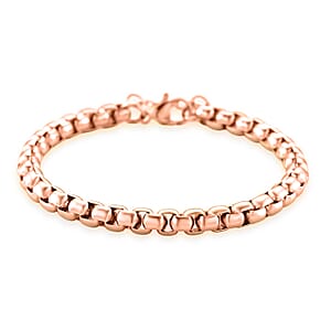 Box Chain Bracelet in ION Plated RG in Stainless Steel (7.0-8.0In)