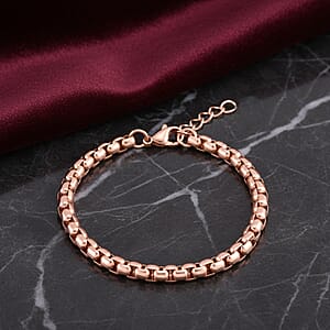 Box Chain Bracelet in ION Plated RG in Stainless Steel (7.0-8.0In)