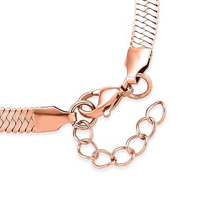 Herringbone Chain Bracelet in ION Plated RG Stainless Steel (7.0-8.0In)