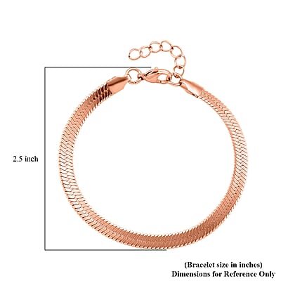 Herringbone Chain Bracelet in ION Plated RG Stainless Steel (7.0-8.0In)
