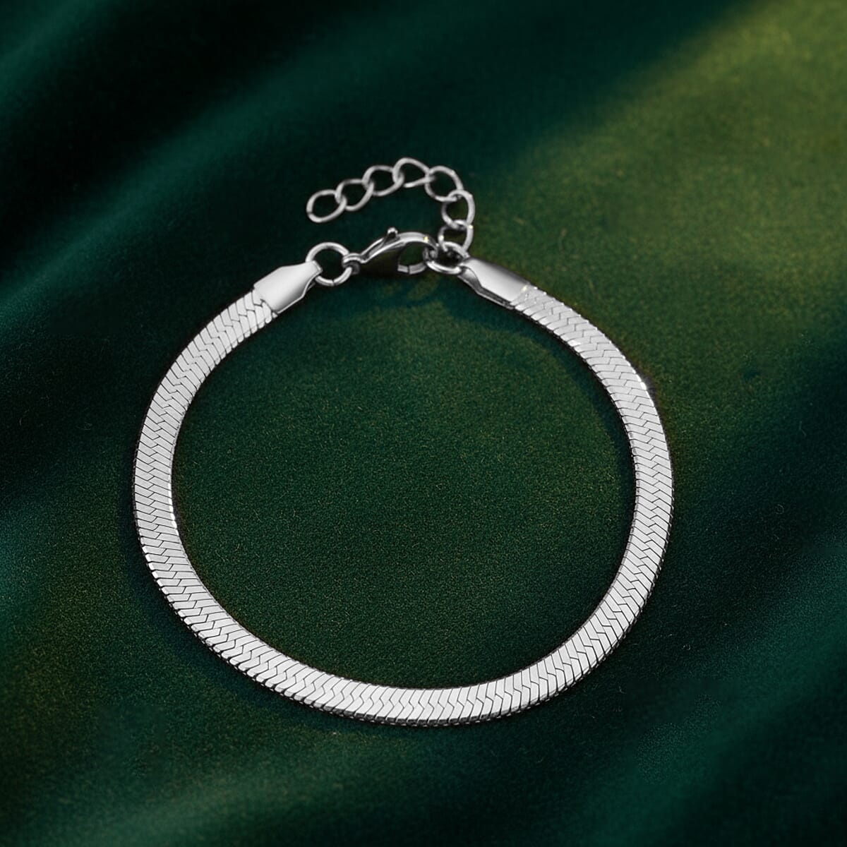 Snake Chain Bracelet in Stainless Steel (7.0-8.0In) image number 1