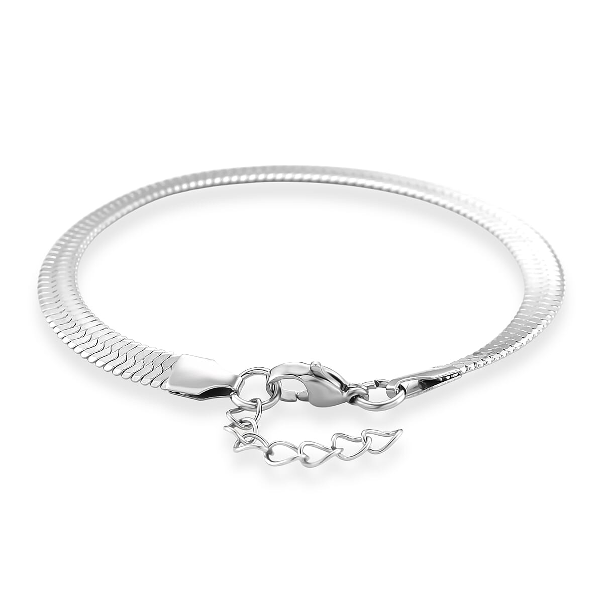 Snake Chain Bracelet in Stainless Steel (7.0-8.0In) image number 3