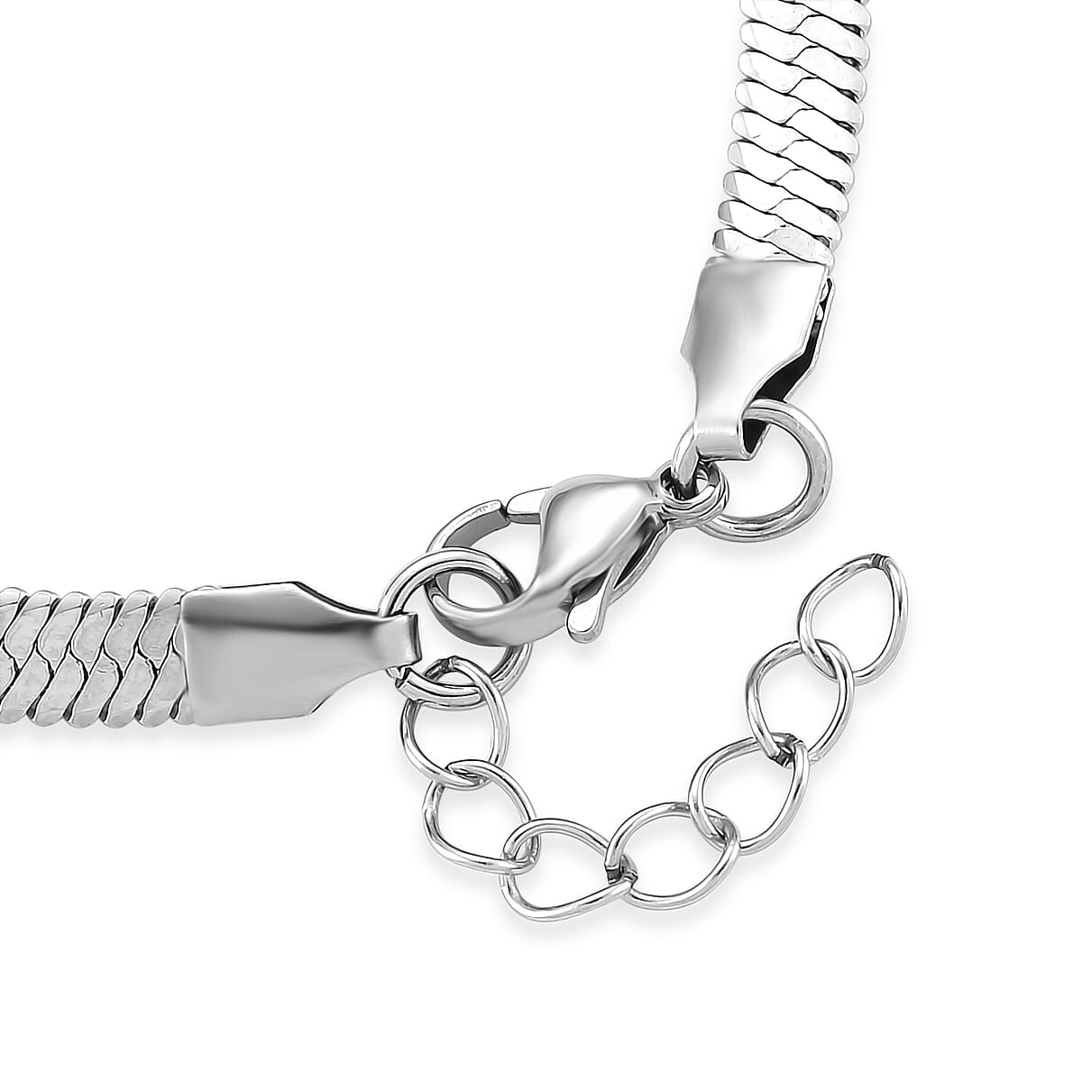 Snake Chain Bracelet in Stainless Steel (7.0-8.0In) image number 4