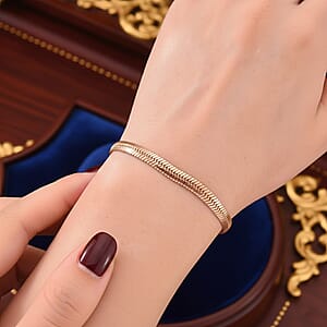 Snake Chain Bracelet in ION Plated RG Stainless Steel (7.0-8.0In)