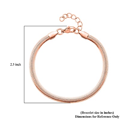 Snake Chain Bracelet in ION Plated RG Stainless Steel (7.0-8.0In)