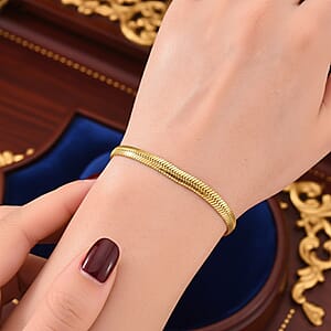 Snake Chain Bracelet in ION Plated YG Stainless Steel (7.0-8.0In)