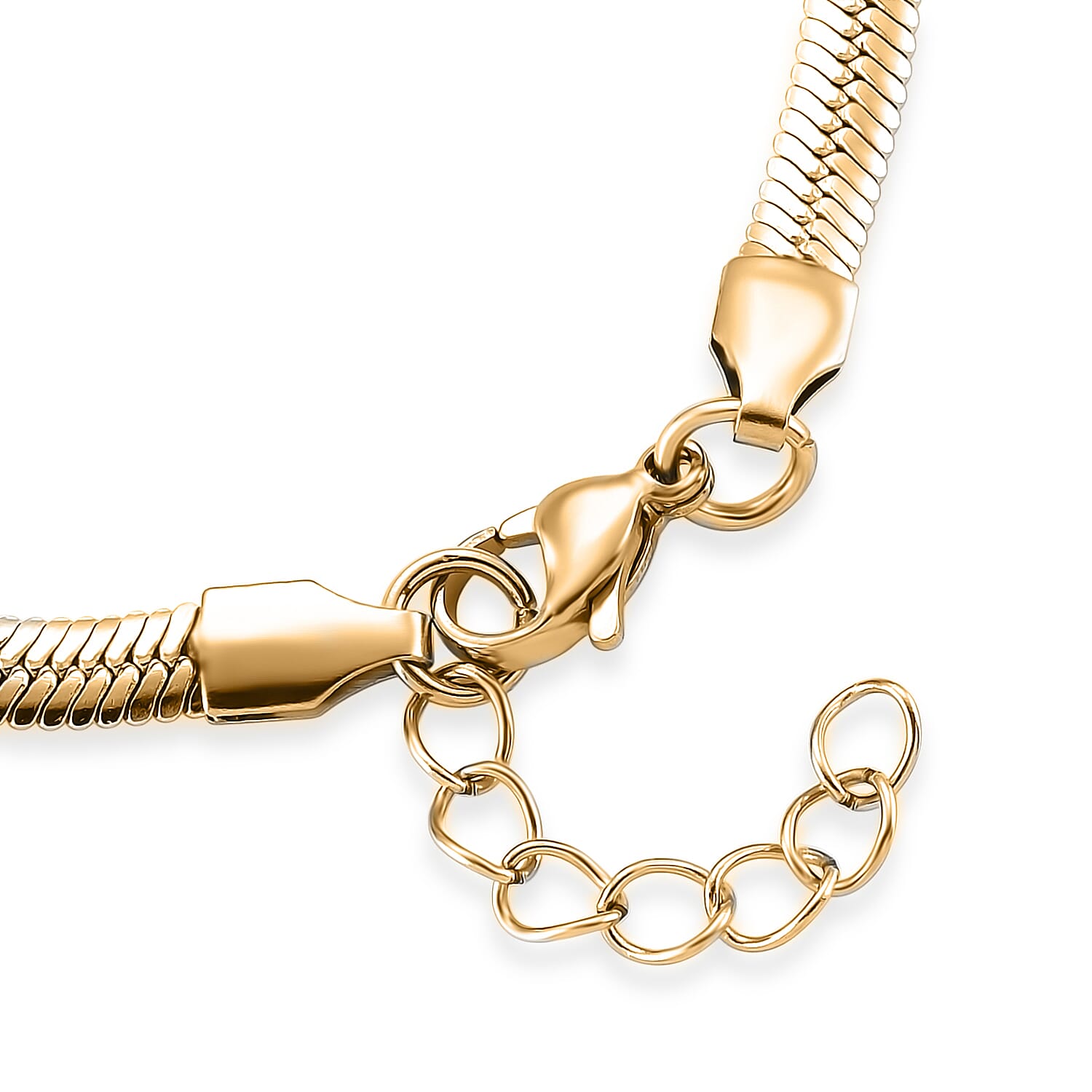 Snake Chain Bracelet in ION Plated YG Stainless Steel (7.0-8.0In)