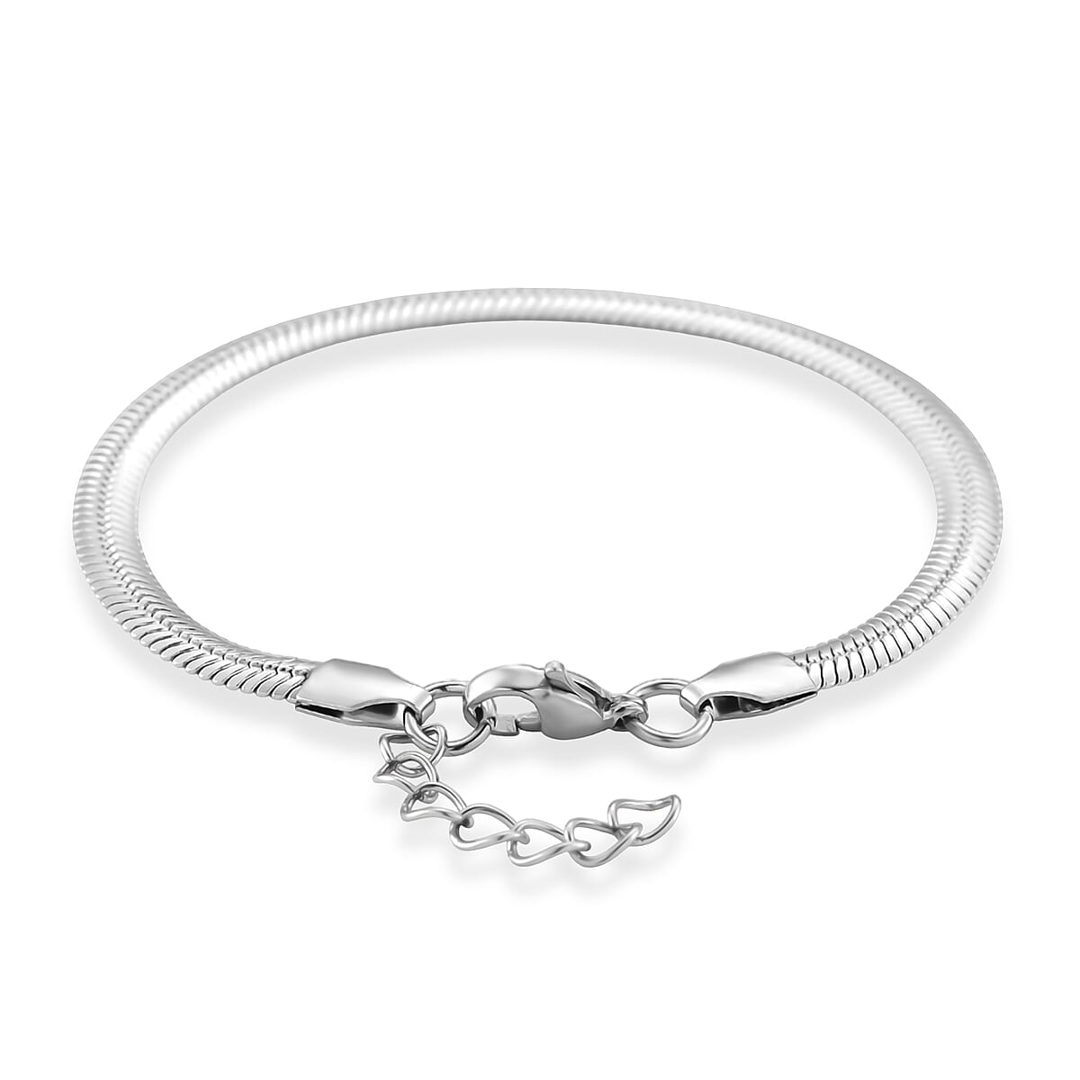 Snake Chain Bracelet in Stainless Steel (7.0-8.0In) image number 3