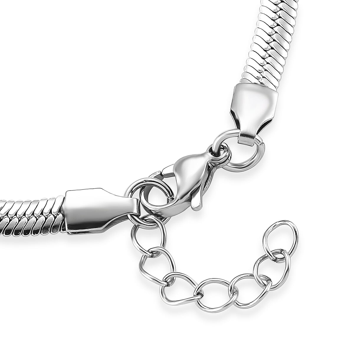 Snake Chain Bracelet in Stainless Steel (7.0-8.0In) image number 4