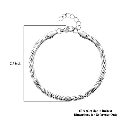Snake Chain Bracelet in Stainless Steel (7.0-8.0In)