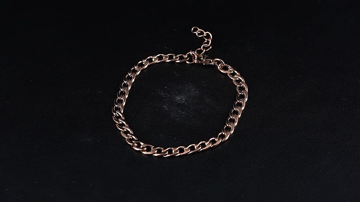 Curb Chain Bracelet in ION PLared RG Stainless Steel (7.0-8.0In)
