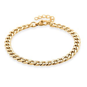 Curb Chain Bracelet in ION Plated YG Stainless Steel (7.0-8.0In)