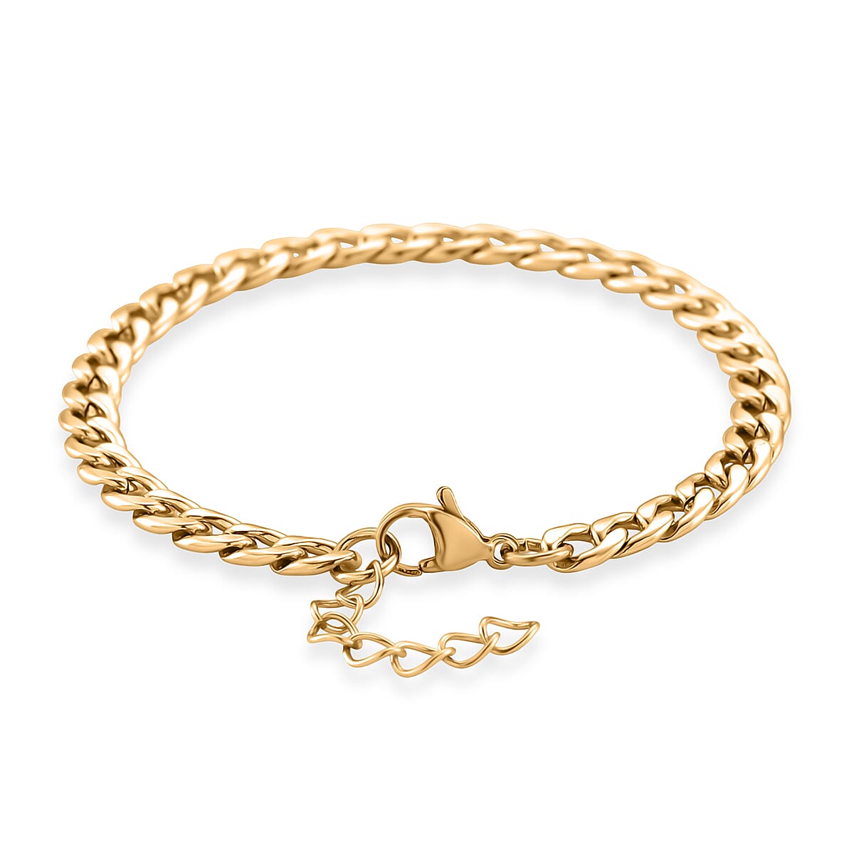 Curb Chain Bracelet in ION Plated YG Stainless Steel (7.0-8.0In) image number 3