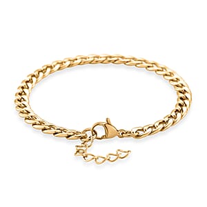 Curb Chain Bracelet in ION Plated YG Stainless Steel (7.0-8.0In)
