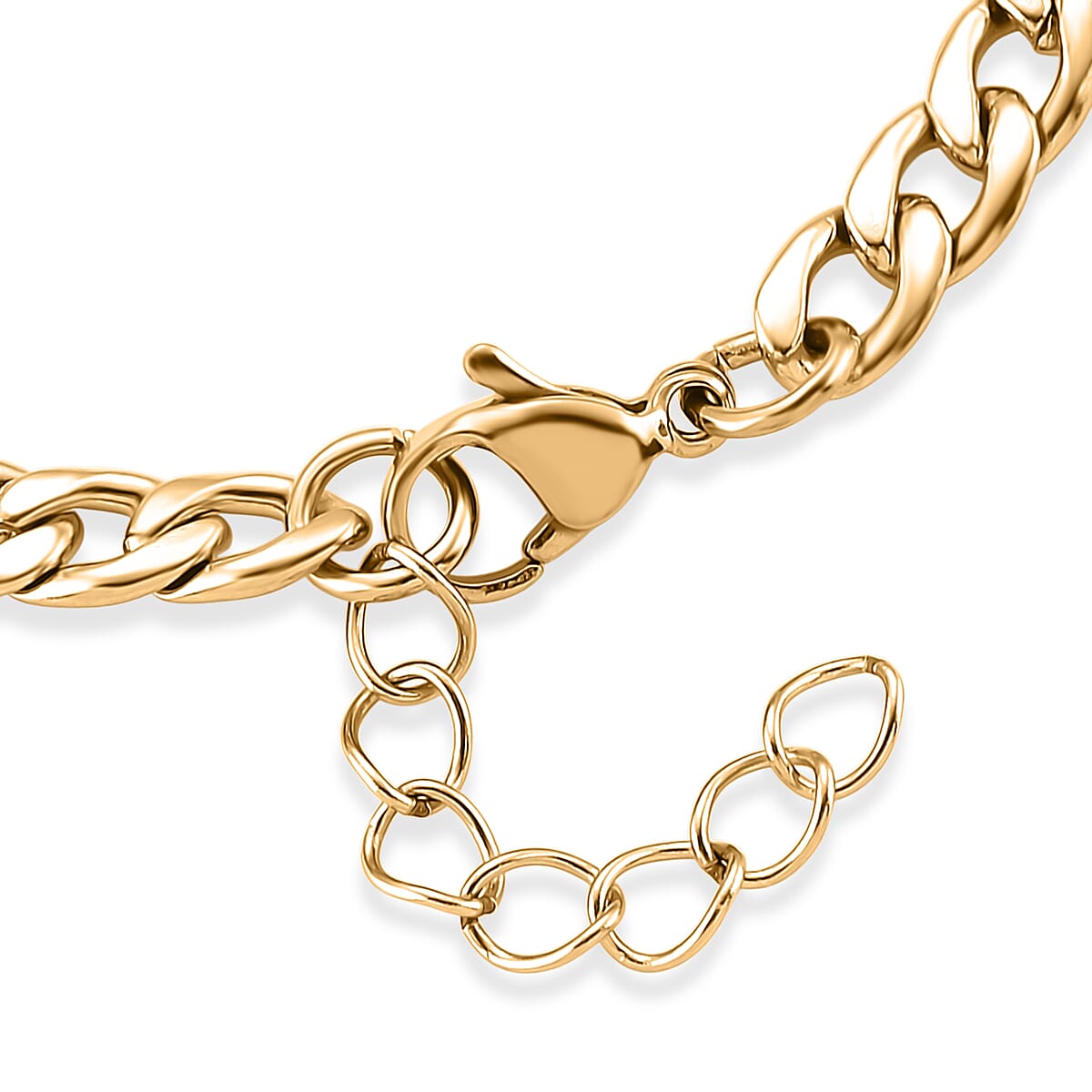 Curb Chain Bracelet in ION Plated YG Stainless Steel (7.0-8.0In) image number 4