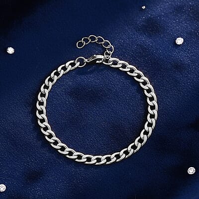 Curb Chain Bracelet in Stainless Steel (7.0-8.0In)