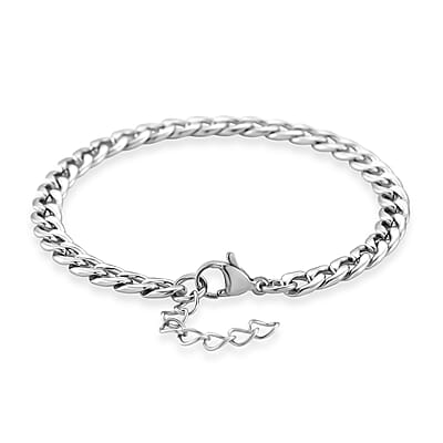Curb Chain Bracelet in Stainless Steel (7.0-8.0In)