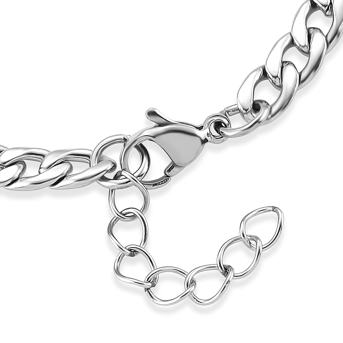 Curb Chain Bracelet in Stainless Steel (7.0-8.0In) image number 4
