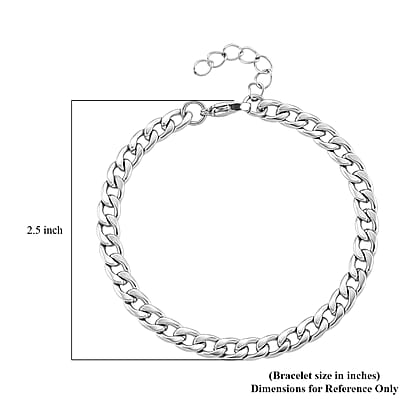 Curb Chain Bracelet in Stainless Steel (7.0-8.0In)