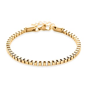 Classic Box Chain Bracelet in ION Plated YG Stainless Steel (7.0-8.0In)