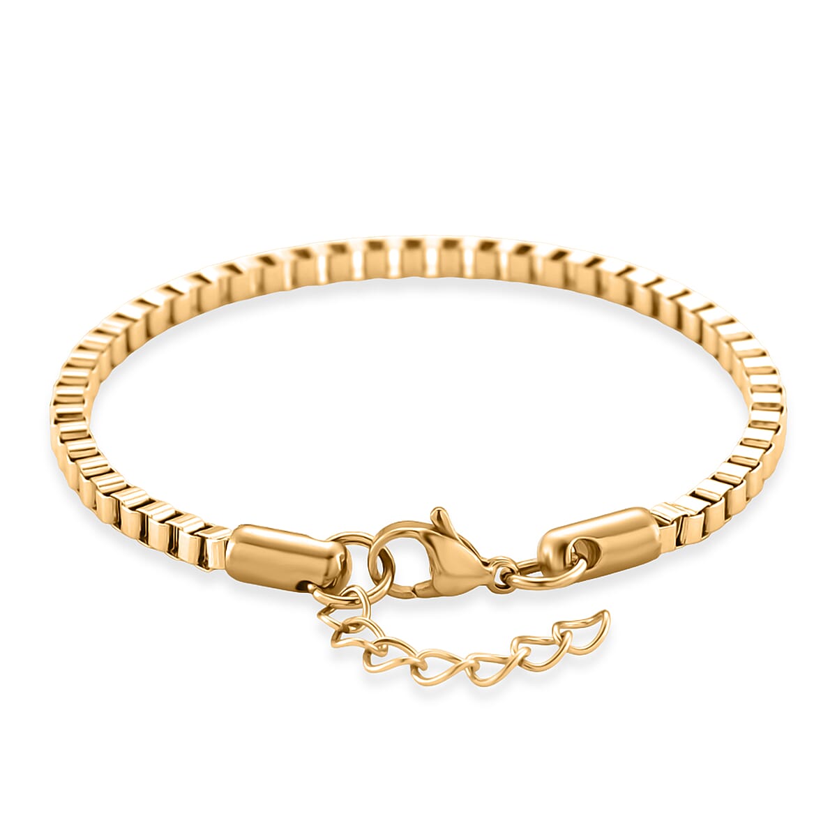 Classic Box Chain Bracelet in ION Plated YG Stainless Steel (7.0-8.0In) image number 3