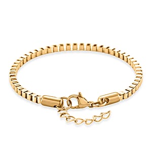 Classic Box Chain Bracelet in ION Plated YG Stainless Steel (7.0-8.0In)