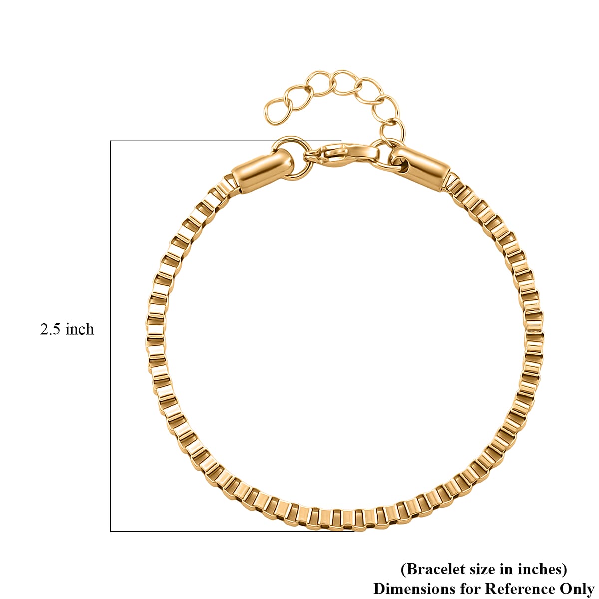 Classic Box Chain Bracelet in ION Plated YG Stainless Steel (7.0-8.0In) image number 5