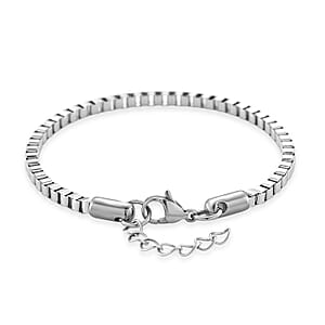 Classic Box Chain Bracelet in Stainless Steel (7.0-8.0In)