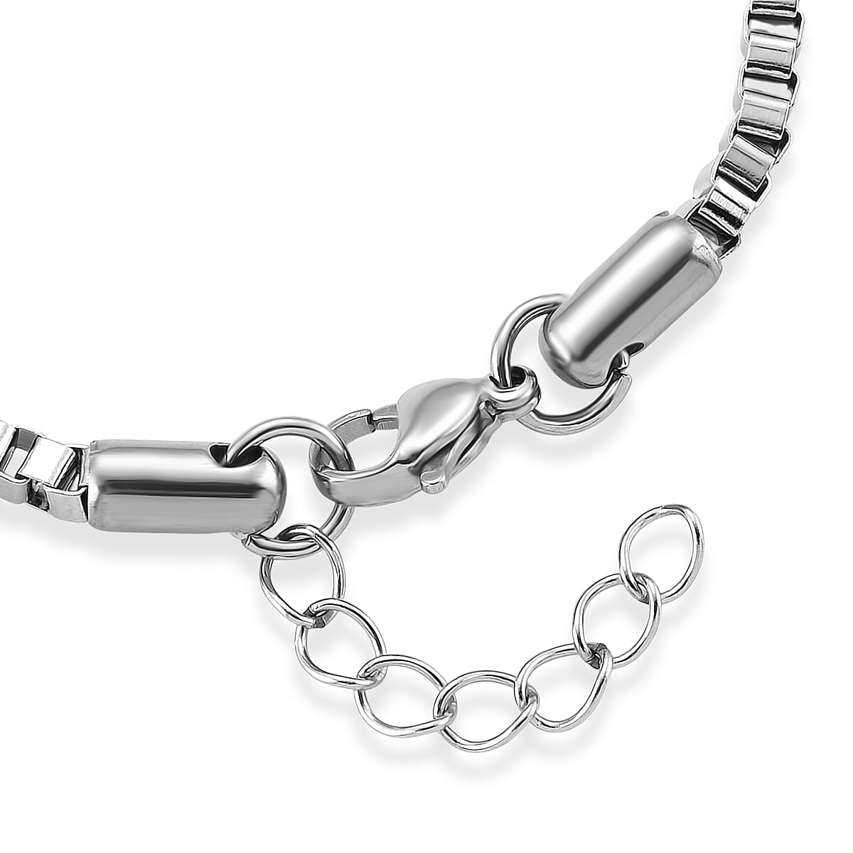 Classic Box Chain Bracelet in Stainless Steel (7.0-8.0In) image number 4