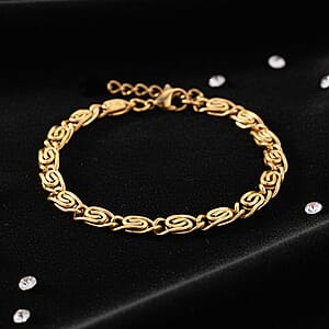 Byzantine Chain Bracelet in ION Plated YG Stainless Steel (7.0-8.0In)