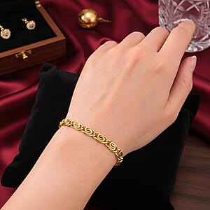 Byzantine Chain Bracelet in ION Plated YG Stainless Steel (7.0-8.0In)