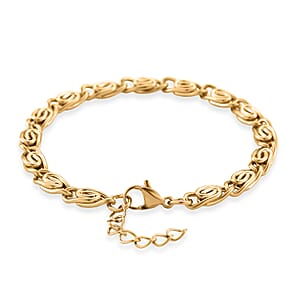 Byzantine Chain Bracelet in ION Plated YG Stainless Steel (7.0-8.0In)