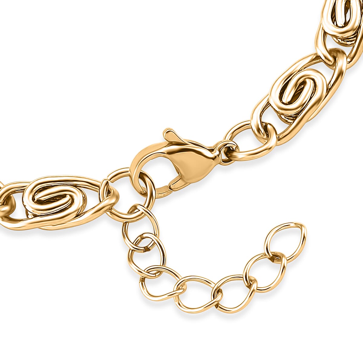 Byzantine Chain Bracelet in ION Plated YG Stainless Steel (7.0-8.0In) image number 4