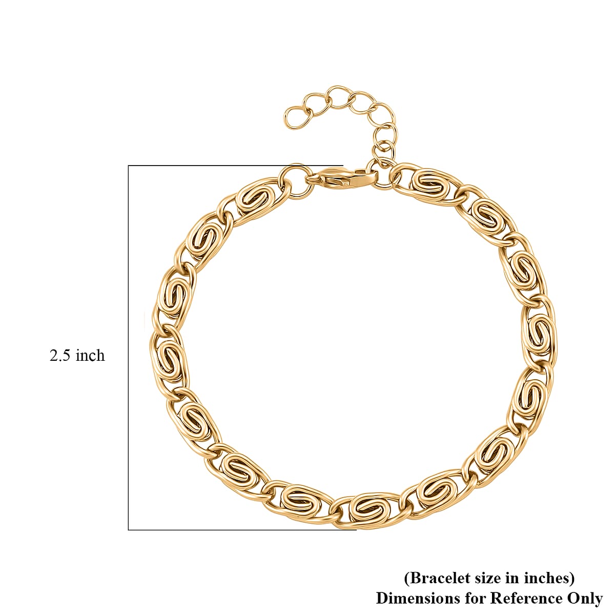 Byzantine Chain Bracelet in ION Plated YG Stainless Steel (7.0-8.0In) image number 5