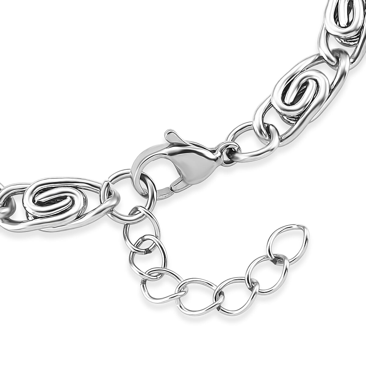 Byzantine Chain Bracelet in Stainless Steel (7.0-8.0In) image number 4