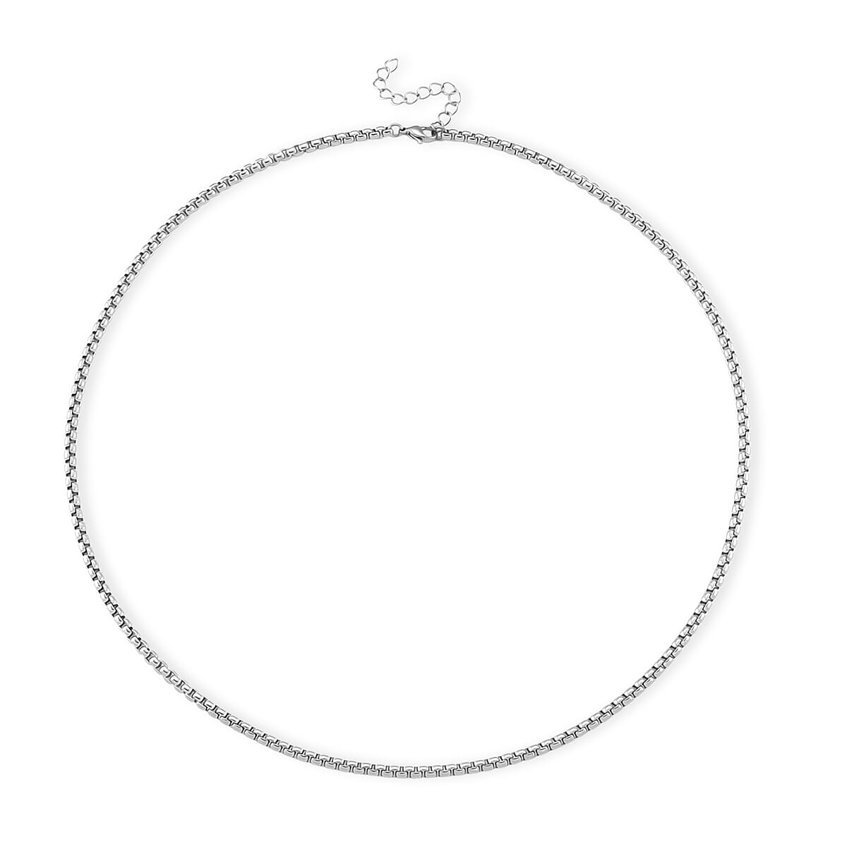 Box Chain Necklace in Stainless Steel 24-26 Inches image number 3